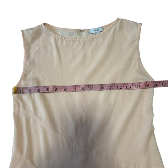Reiss Islia Ladder-Trim Peach Blush Sleeveless Top - Picture 8 of 9